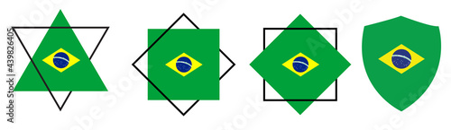 Brazil Flag. vector illustration. Brazil national flag set vector illustration. Illustration of the Brazil flag. brazil official national flag.