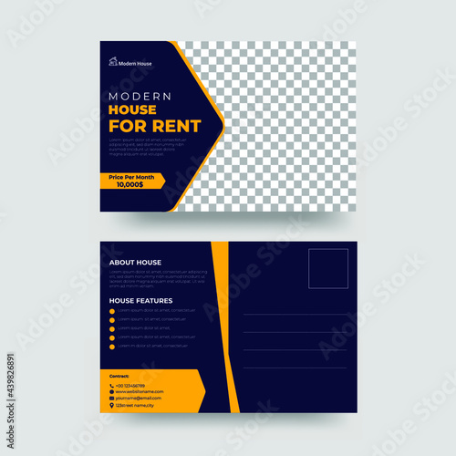 Home Rent Postcard Design Template.