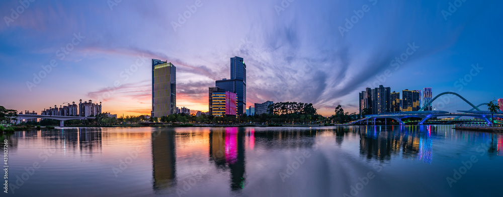 Sunset scenery of Nansha city, Guangzhou, China