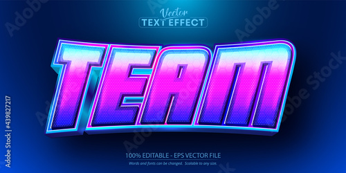 Team text, sport style editable text effect