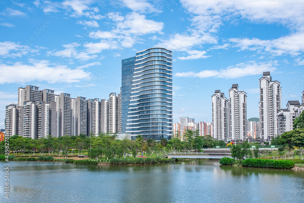 Cityscape of Nansha Free Trade Zone, Guangzhou, China