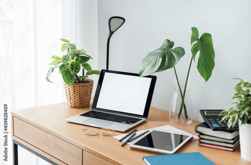 Fototapeta premium Office workplace with laptop