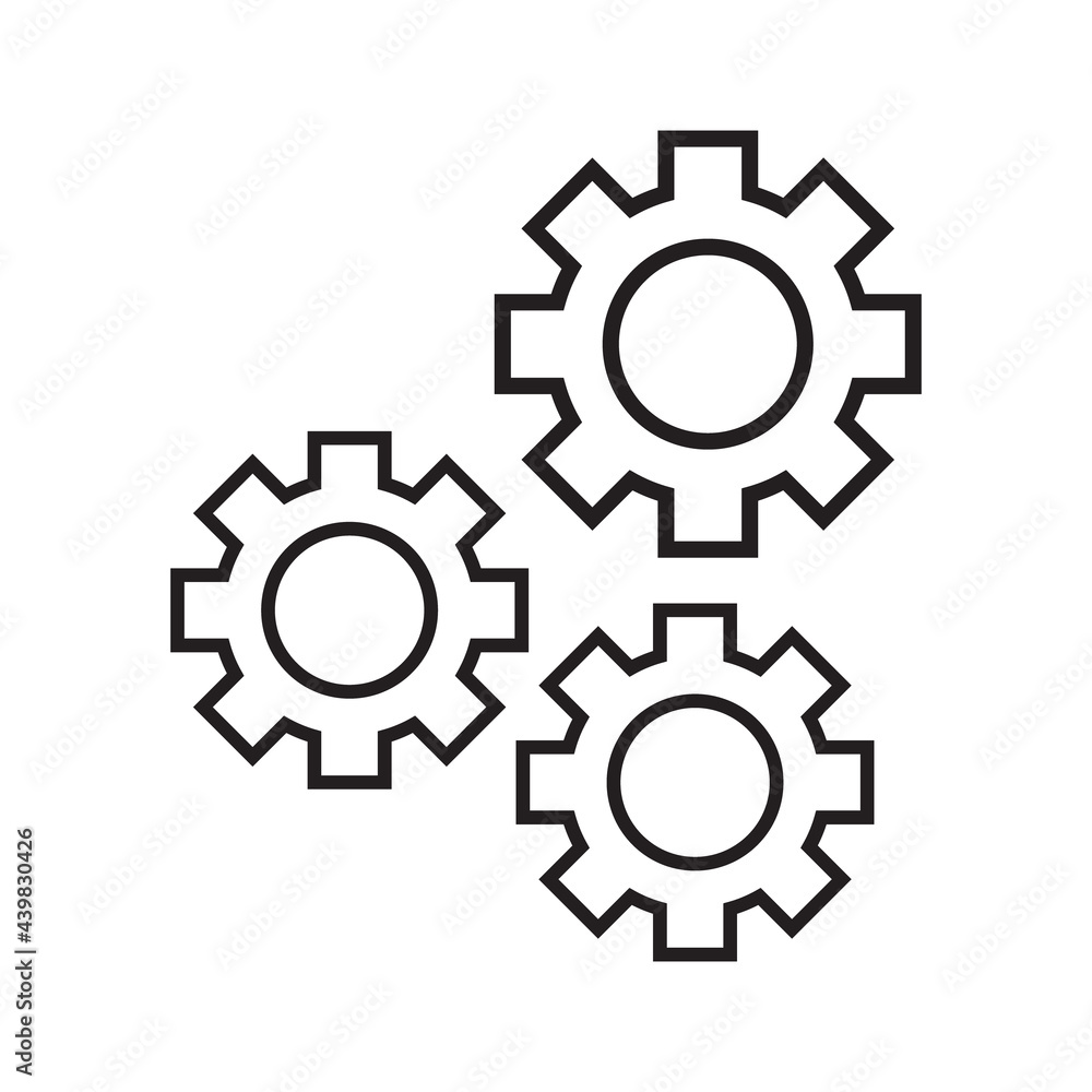 gear symbols set on a white vector background gear symbols set on a white vector background