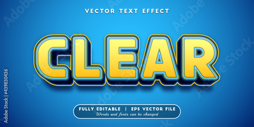 Text effects 3d clear, editable text style