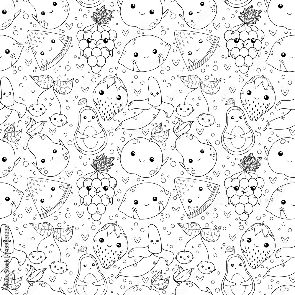 Fototapeta premium pattern with fruits for kids