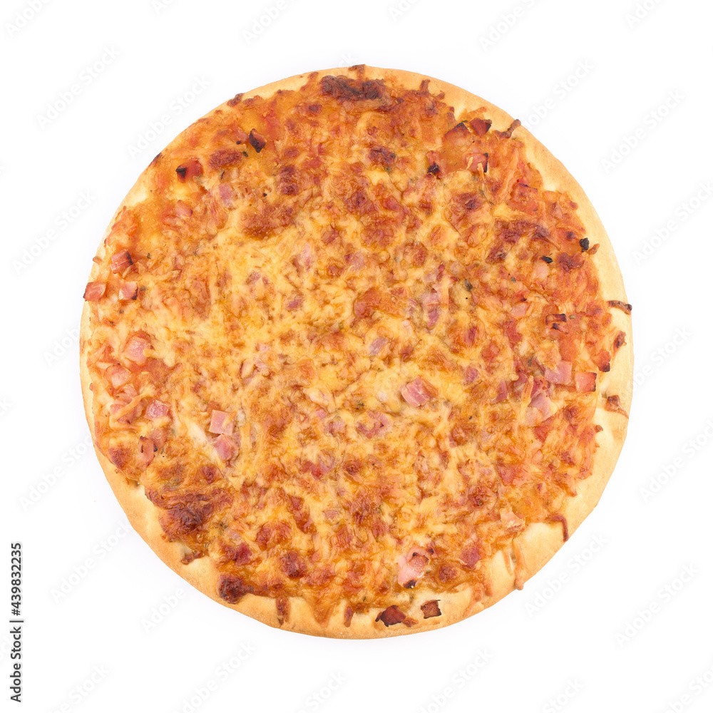 Pizza on a white plate. Fast food. A dish of Italian cuisine Pizza on a white plate. Fast food. A dish of Italian cuisine