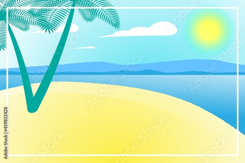 Fototapeta Naklejka Na Ścianę i Meble -  Summer banner or backgrounds with space for text. Greeting card, poster and advertising, wallpaper. Summer landscape, vacation, weekend, holiday concept. Happy shiny Day. 