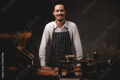 professional barista making...