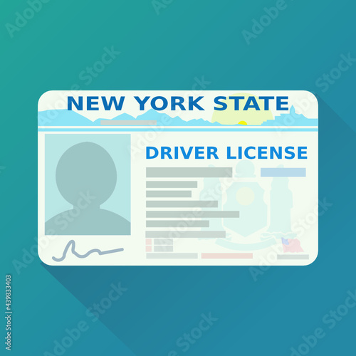 New York state driver's license (flat design)