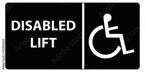 Disabled lift.Elevator sign that only disabled people can use.Vector design Eps 10. photo