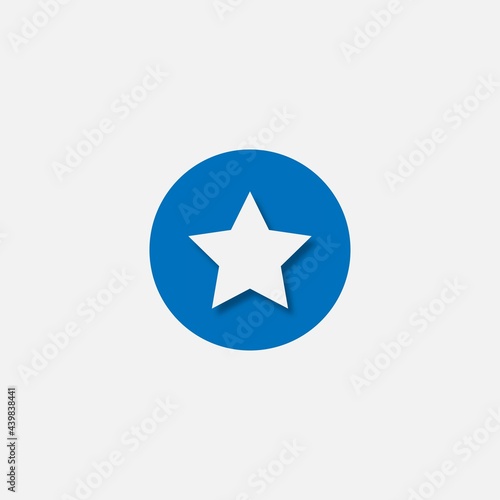 Star icon. Favorite or best sign. Web ranking symbol. Blue circle button with flat web icon
