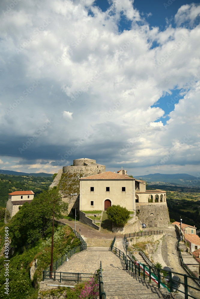 Muro Lucano, Italy, June 12, 2021.A building of medieval origin in an old village in the Basilicata region.	