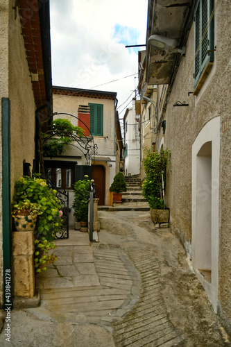Muro Lucano  Italy  June 12  2021. A narrow street among the old houses of a medieval village in the Basilicata region.