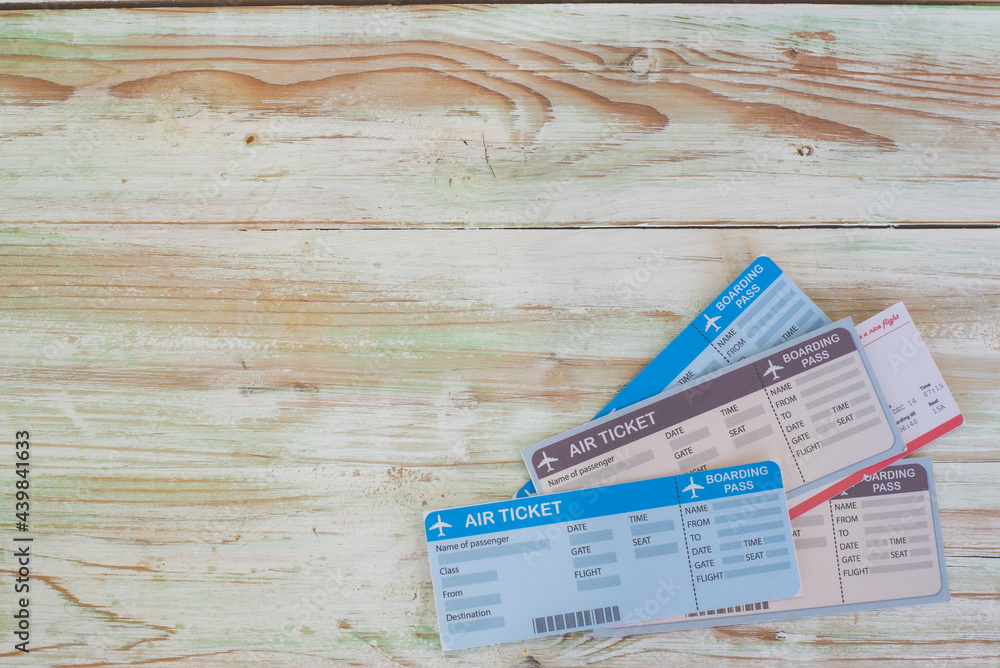 Naklejka premium Passports and Boarding Pass. Flat design