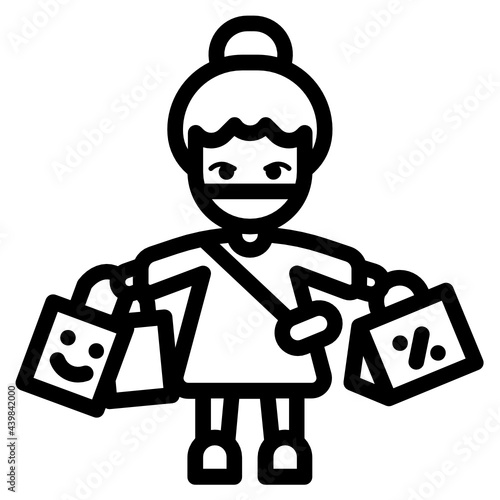 A shopping girl in new normality