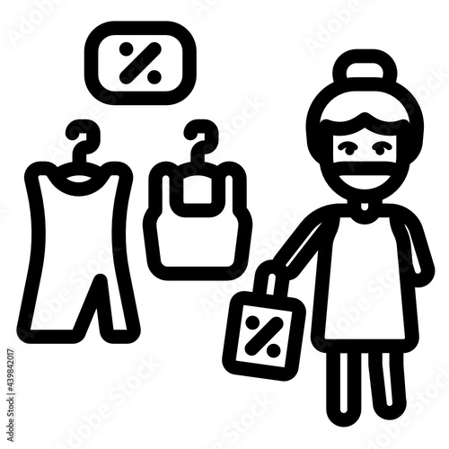 A girl shopping clothes in new normality