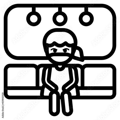 A woman with new normality in public transportation