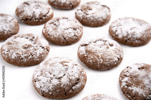 Wallpaper Mural Homemade chocolate cookies on white background. Dessert.  Torontodigital.ca