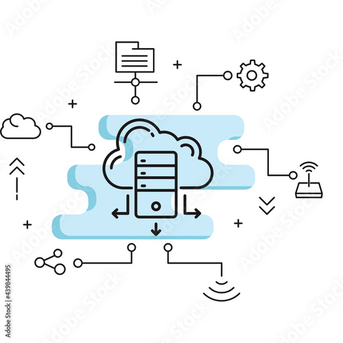 Enterprises Storage Vector Glyph Icon Design, Cloud computing and Internet hosting services Symbol on White background, VPS Dedicated Server Concept,