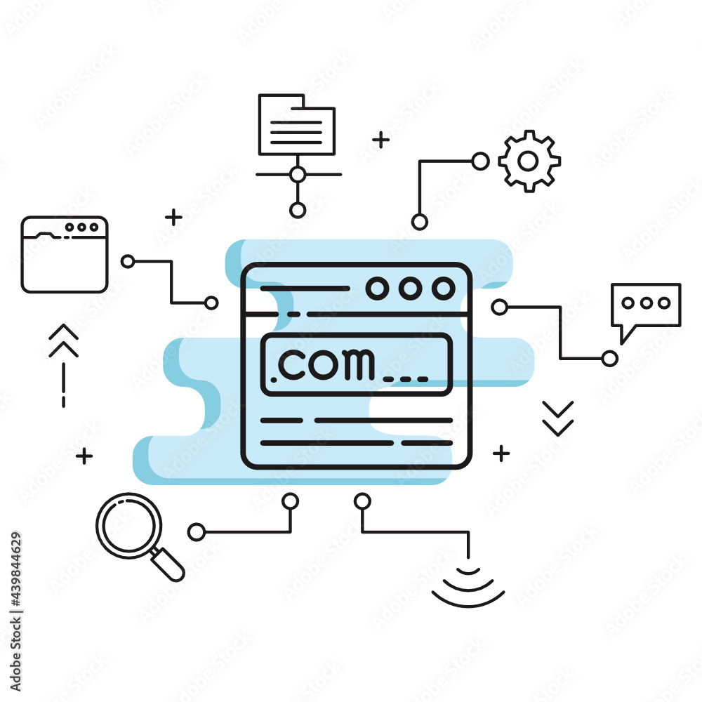 dot com domain url vector Icon design, Cloud computing and Web hosting services Symbol on White background, Tld .com register concept, Domain Registerar Sign dot com domain url vector Icon design, Cloud computing and Web hosting services Symbol on White background, Tld .com register concept, Domain Registerar Sign