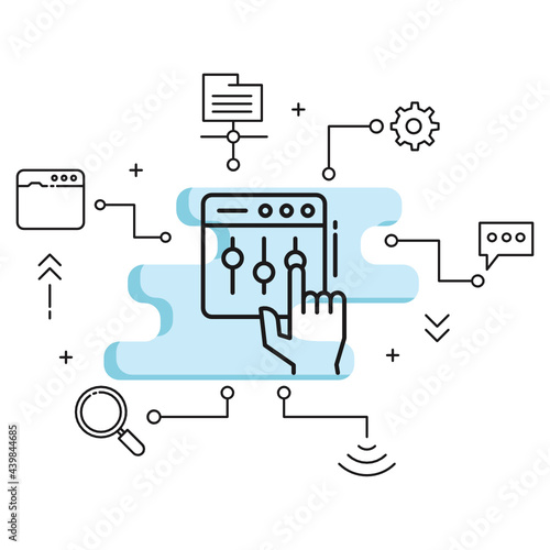 Manual Settings Concept, Control Panel Vector Glyph Icon Design, Cloud computing and Internet hosting services Symbol on White background