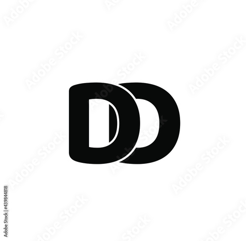 "DD" letters design. DD initial letters monogram. DD black and white overlapping logo.