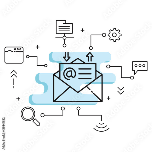 Catch All Emails Concept, Send and receive messages vector icon design, Cloud computing and Internet hosting services Symbol on White background