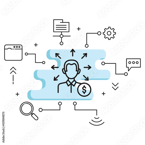 Potential Client Avatar Concept, Customer Sales Representative Vector Glyph Icon Design, Cloud computing and Internet hosting services Symbol on White background, Customer Avatar