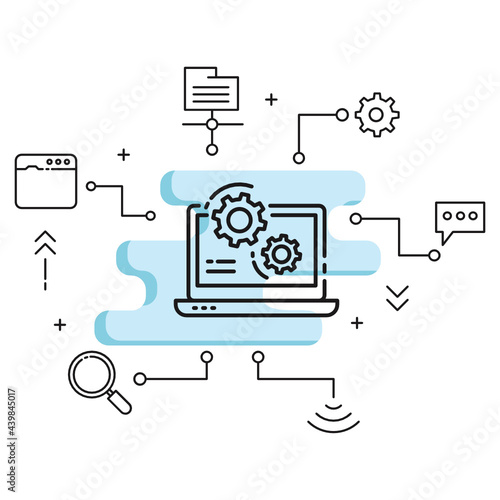 Server customization and configuration concept, Host Management Vector Glyph Icon Design, Cloud computing and Web hosting services Symbol on White background