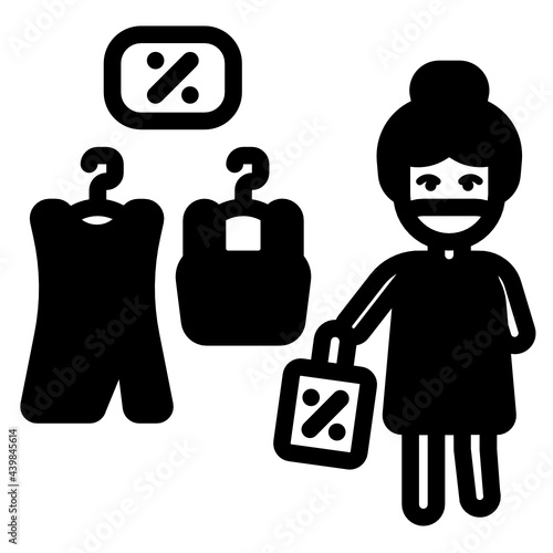 A girl shopping clothes in new normality