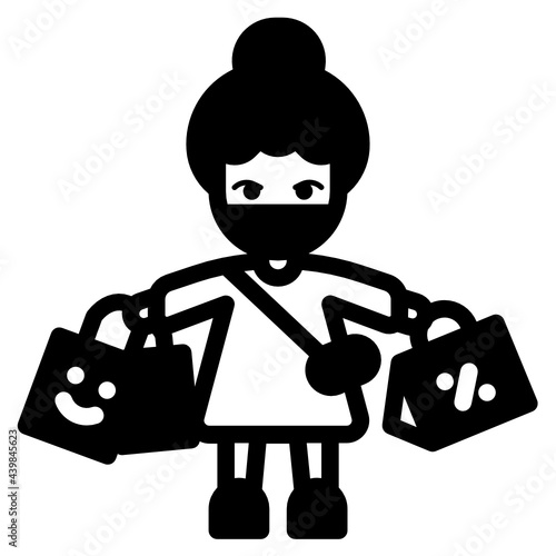 A shopping girl in new normality