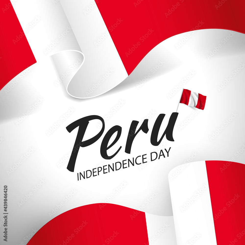 Vector Illustration of Peru Independence Day.
 - obrazy, fototapety, plakaty 