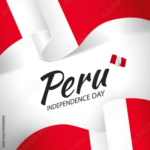 Vector Illustration of Peru Independence Day.

