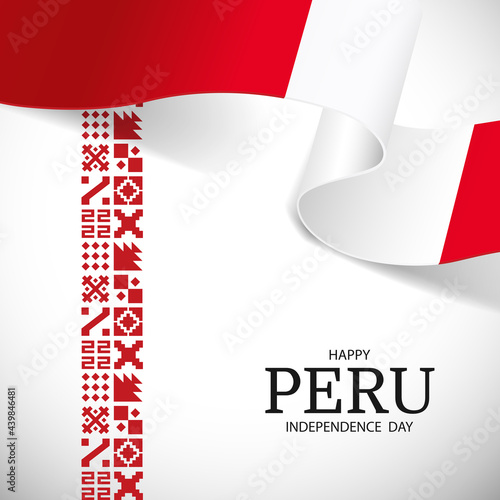 Vector Illustration of Peru Independence Day. National pattern.
