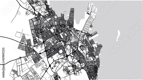 Urban vector city map of Dammam, Saudi Arabia, Middle East photo