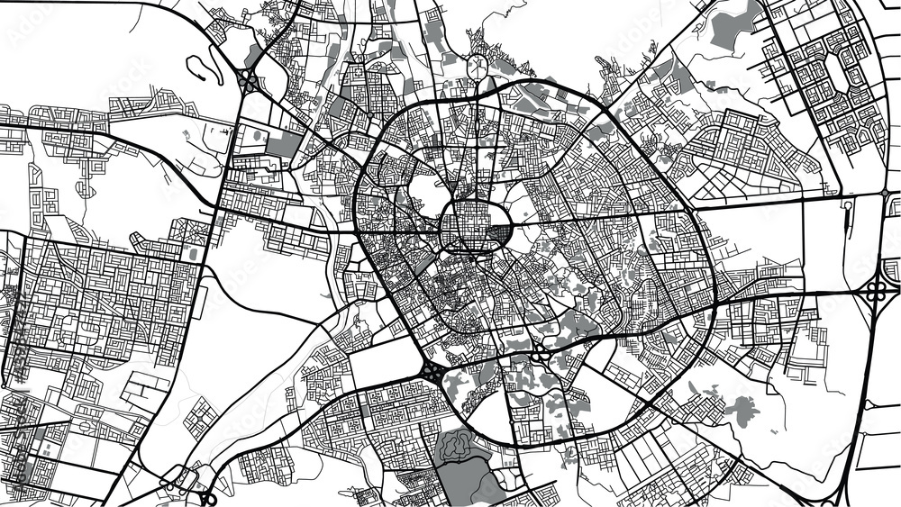 Naklejka premium Urban vector city map of Sultanah, Saudi Arabia, Middle East
