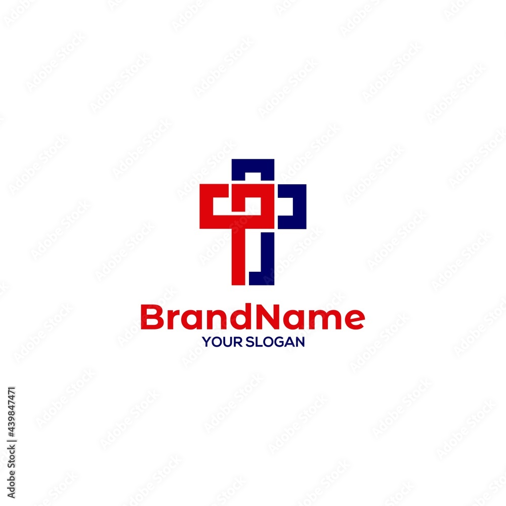 CP Church Logo Design Vector