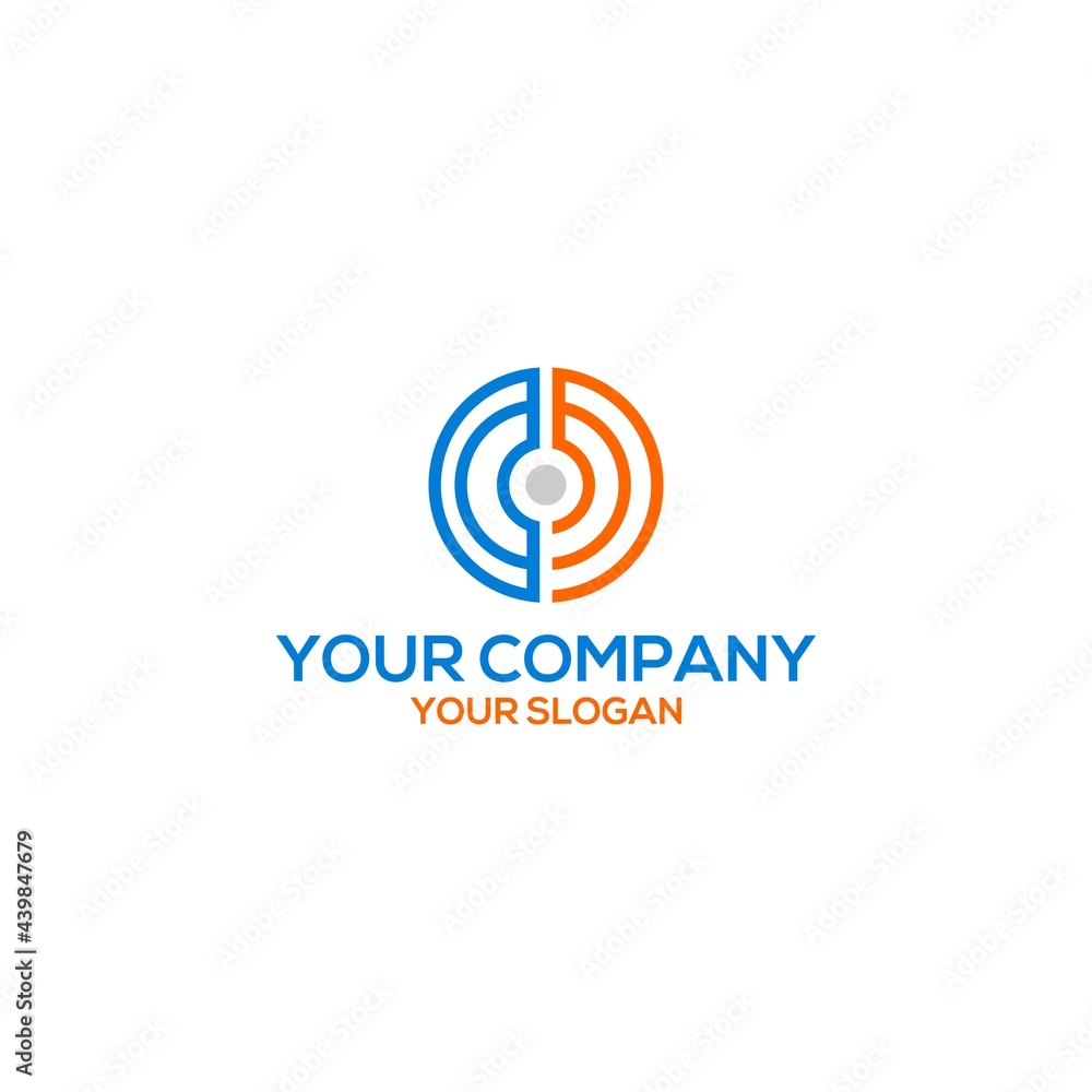 Letter Circle CM logo Design Vector