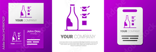 Logotype Bottle of wine icon isolated on white background. Logo design template element. Vector