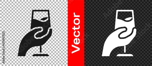 Black Wine tasting, degustation icon isolated on transparent background. Sommelier. Smells of wine. Vector