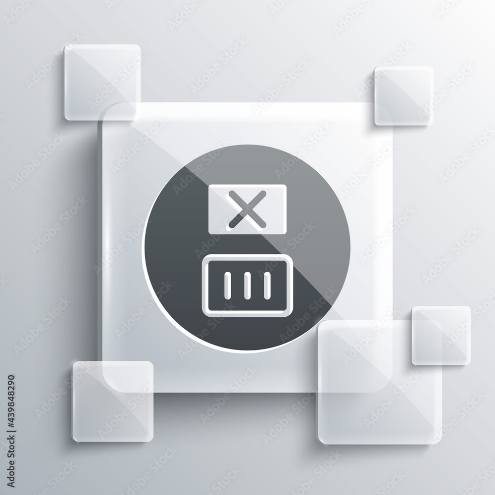 Grey Washing under 90 degrees celsius icon isolated on grey background. Temperature wash. Square glass panels. Vector Grey Washing under 90 degrees celsius icon isolated on grey background. Temperature wash. Square glass panels. Vector
