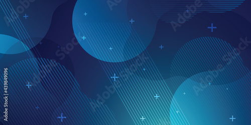 Blue background in vector illustration with glow and lights.