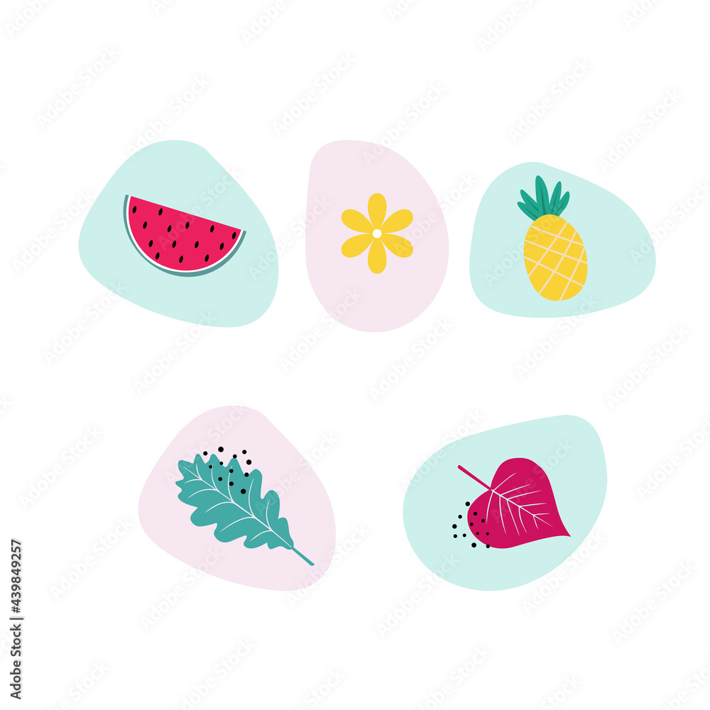 vector illustration food fruit fresh sweet icon vitamin natural berry organic graphic design vegetarian leaf color background watermelon flower print textile fabric abstract art wallpaper cute tropic 