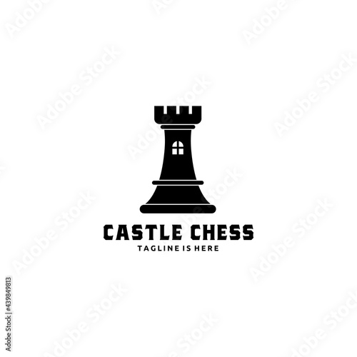 Chess Rook Simple Icon on White Background Vector Illustration