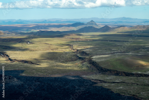 Icelandic landscape aerial photography captured from touristic airplane