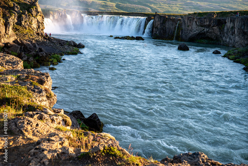 A view of Godafoss, one of most beautiful waterfalls in Iceland