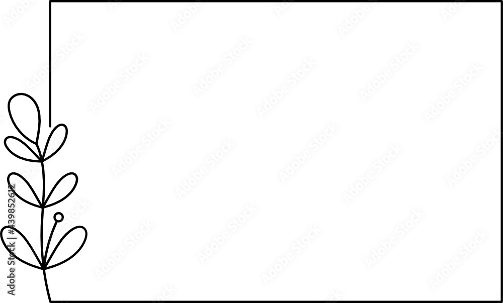 Obraz premium Wildflower Square frame line art illustration