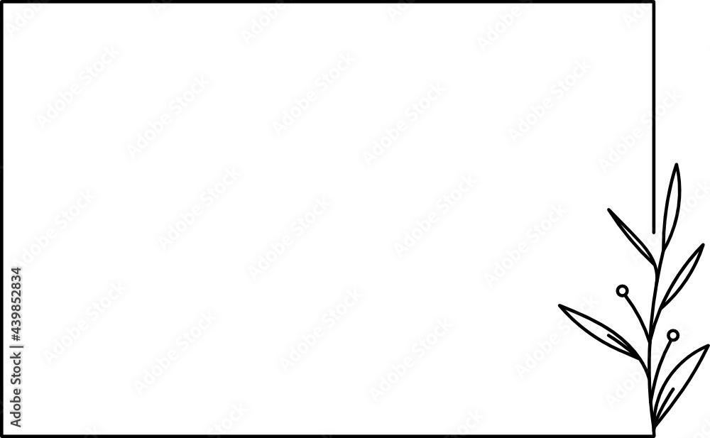 Obraz premium Wildflower Square frame line art illustration