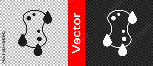 Black Sponge icon isolated on transparent background. Wisp of bast for washing dishes. Cleaning service logo. Vector