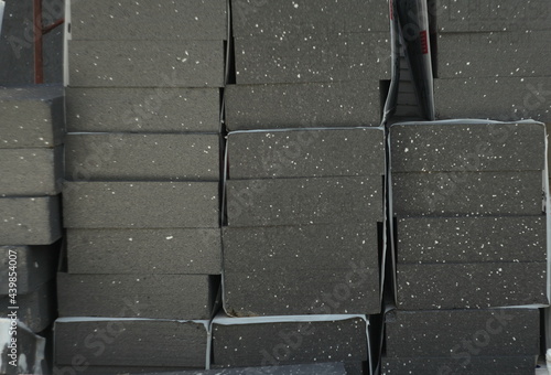 Gray blocks of styrofoam